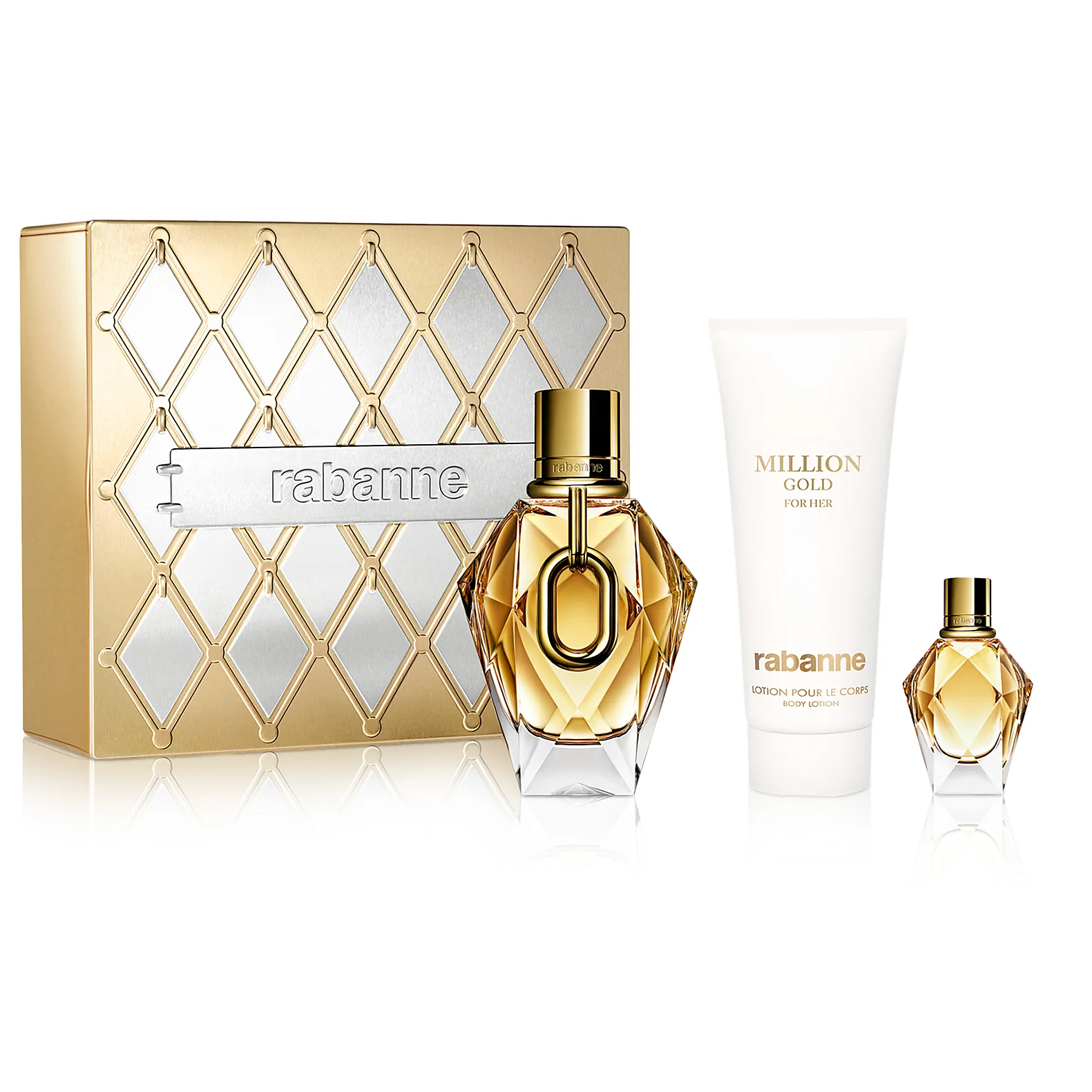 Million Gold by Paco Rabanne 90ml EDP 3 Piece Gift Set
